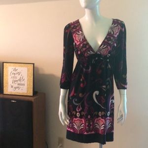 Rhapsody Long Sleeve Deep V Dress